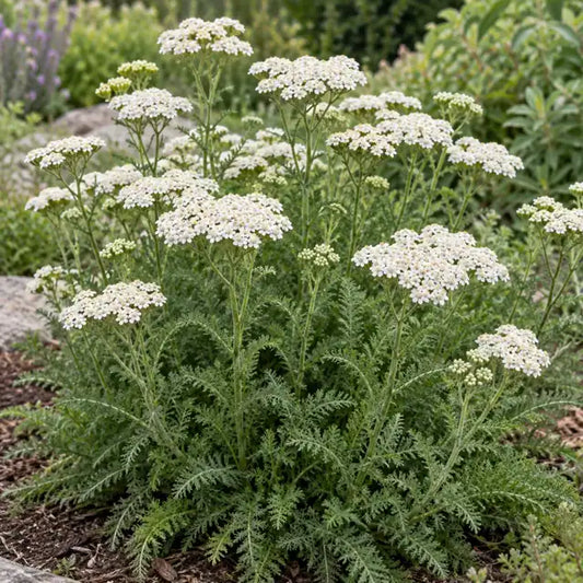 Common Yarrow - Green leaf white · Sonoma Coast — AI reference illustration; actual stock varies