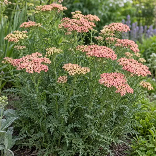 Common Yarrow - Salmon Â· Salmon Beauty â€” AI reference illustration; actual stock varies