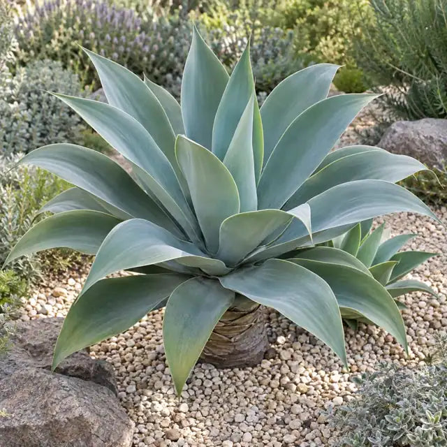 Foxtail Agave Selection Â· Boutin Blue â€” AI reference illustration; actual stock varies