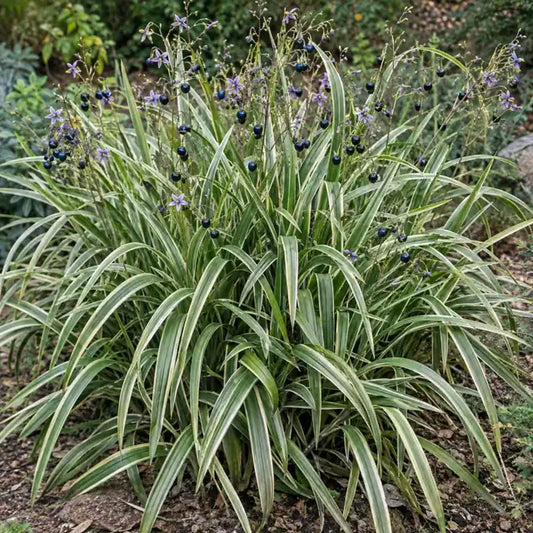 Variegated Flax Lily Â· Variegata â€” AI reference illustration; actual stock varies