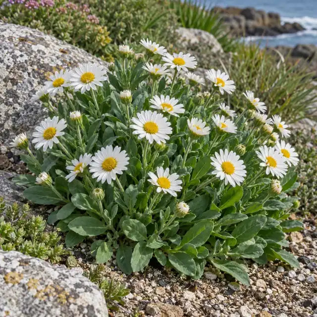 Seaside Daisy Selection Â· White Lights â€” AI reference illustration; actual stock varies