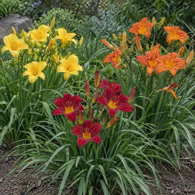 Daylily - Mixed Colors â€” AI reference illustration; actual stock varies