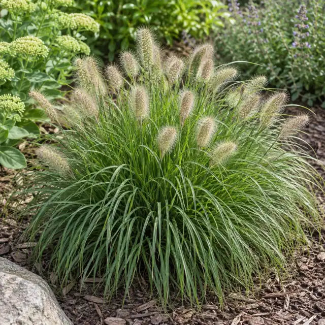 Miniature Fountain Grass Â· Little Bunny â€” AI reference illustration; actual stock varies