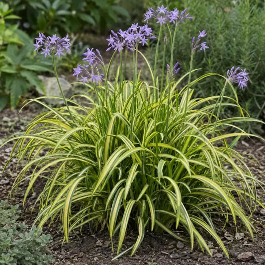 Society Garlic Selection Â· Oro Verde â€” AI reference illustration; actual stock varies